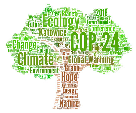 COP 24 in Katowice, Poland word cloud 