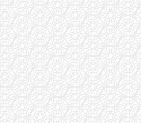 Geometric  floral seamless lace pattern. White paper effect. Arabic style background. Oriental ornament.  Vector design template for invitations, social media, textile, wallpapers, etc