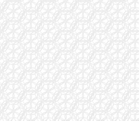 Geometric  floral seamless lace pattern. White paper effect. Arabic style background. Oriental ornament.  Vector design template for invitations, social media, textile, wallpapers, etc