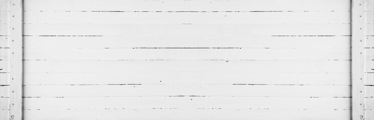 horizontal panoramic vintage white retro background with wooden planks