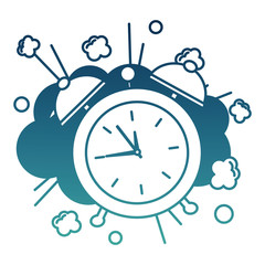 alarm clock pop art style vector illustration design