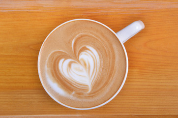 A cup of latte-art hot coffee       