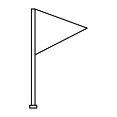 Obraz premium flag marker in shape triangle with stick isolated icon vector illustration design