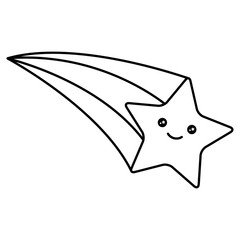 cute shooting star kawaii character vector illustration design