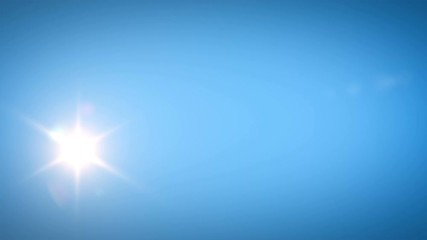 Sun Shine Moving Across the Clear Blue Sky in Time-Lapse. Beautiful 3d Animation with Lens Flares. Nature and Weather Concept. 4k UHD 3840x2160. - Powered by Adobe