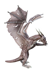 Fototapeta premium 3D renderowania Fantasy Vampire Dragon na białym tle