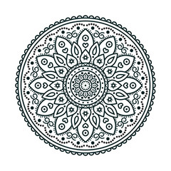 High Quality Vintage Decorative Oriental Mandala on White Background . isolated Vector Elements