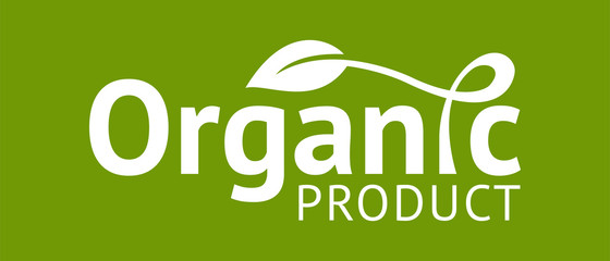 Organic product logo with leaf
