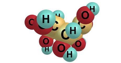 Galacturonic acid molecular structure isolated on white