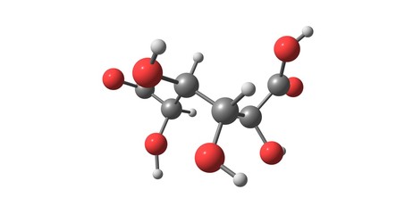 Galacturonic acid molecular structure isolated on white