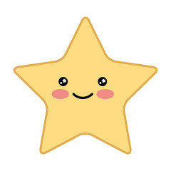 cute happy kawaii star cartoon image vector illustration