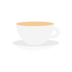 Vector flat stylized illustration of a coffee cup on white background