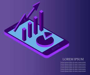 growth chart, smartphone 1 violet