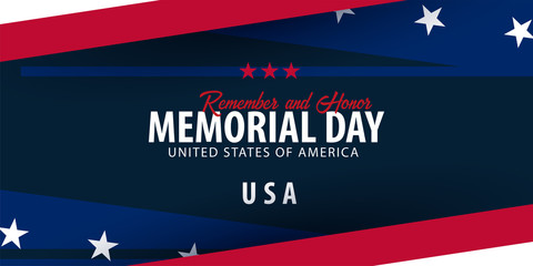 Memorial Day. Remember and Honor. USA. American Flag