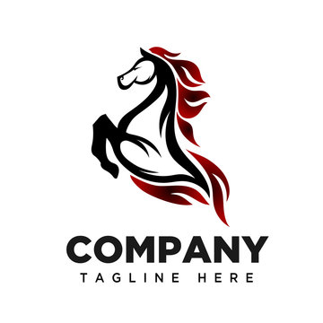 fire Jumping horse logo
