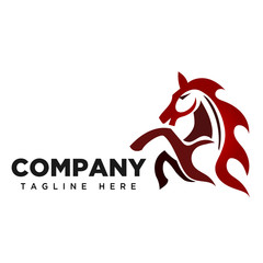 fire spirit elegant Jumping horse logo