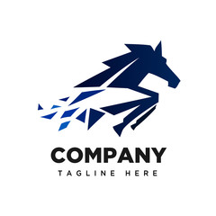 Forming jumping horse logo