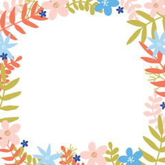 Fototapeta na wymiar Cute floral frame.Perfect design for greeting cards, posters, T-shirts, banners, print invitations.