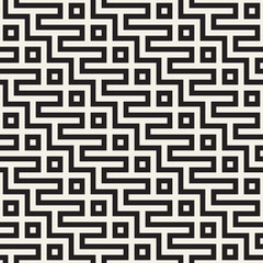 Stylish lines lattice. Ethnic monochrome texture. Abstract geometric background design. Vector seamless pattern.