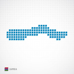 Fototapeta na wymiar Gambia map and flag icon