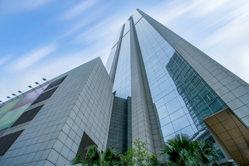 Obraz premium A low angle view of commercial building in Guangzhou, China,