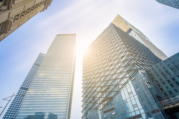 Fototapeta premium Skyscrapers are low - angle views in Chinese cities .