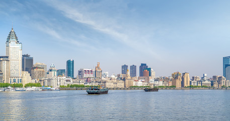 Fototapeta na wymiar The skyline of urban architectural landscape in the Bund, Shanghai