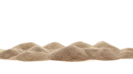 Obraz na płótnie Canvas Desert sand dune isolated on white background, side view
