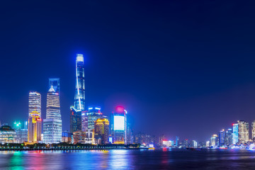 Fototapeta premium The skyline of urban architectural landscape in Lujiazui, Shanghai