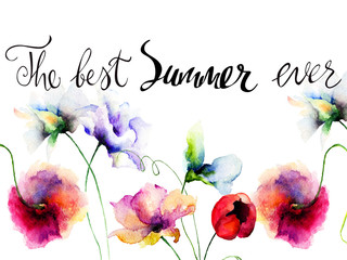 Stylized flower with title the best summer ever