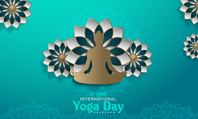 International Yoga Day vector illustration banner, brochure and poster design. June 21st celebrates world yoga day