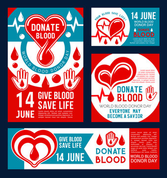 Donate Blood banner of donor medical center design