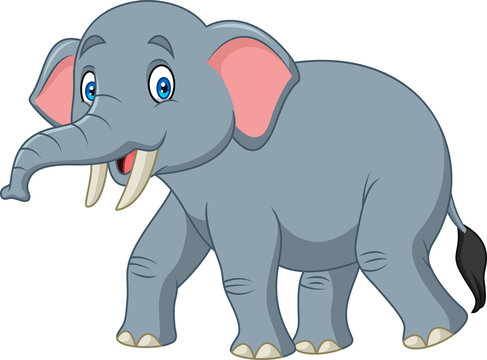 Cartoon happy elephant