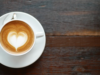 Coffee latte art in coffee shop