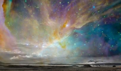 Fototapeta na wymiar Fantasy vivid sky