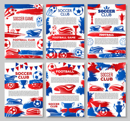 Soccer club of football sport game team banner