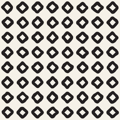 Hand drawn style seamless pattern. Abstract grungy geometric shapes background in black and white.