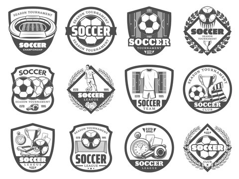 Football or soccer league heraldic shield badge