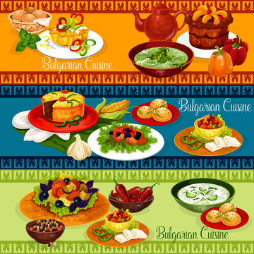Bulgarian food banner for balkan cuisine design