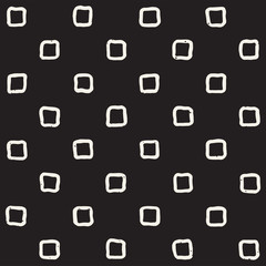 Hand drawn style seamless pattern. Abstract grungy geometric shapes background in black and white.