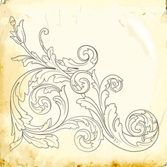 Vector baroque of vintage elements for design. 