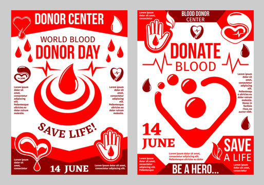 Donation blood poster for World Donor Day design
