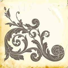 Vector baroque of vintage elements for design. 