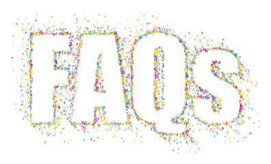 "FAQs" composed of tiny letters