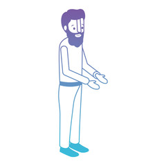 isometric man with beard avatar character vector illustration design