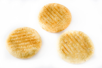 Arepas isolated on white background. Venezuelan typical food