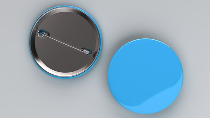 Blank blue badge on white background