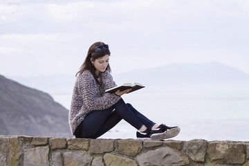 Reading a book