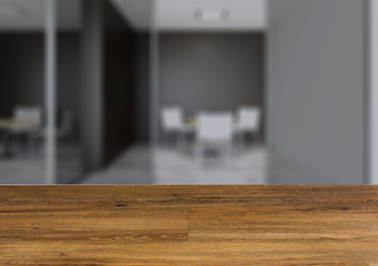 Modern office Cabinet. Meeting room.  Wooden table.