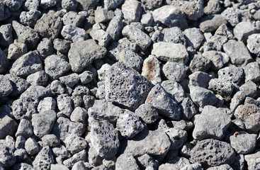 Stone crushed stone on the construction site as an abstract background